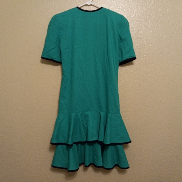 Joan Sparks for Daniel Barrett Vintage Tiered Green Linen Dress - Picture 4 of 5